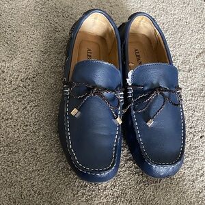 Alfani Men's Navy Loafers with White Stitching
